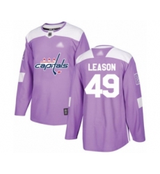 Men's Washington Capitals #49 Brett Leason Authentic Purple Fights Cancer Practice Hockey Jersey