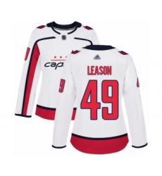 Women's Washington Capitals #49 Brett Leason Authentic White Away Hockey Jersey
