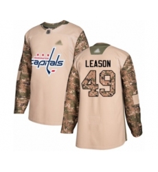 Youth Washington Capitals #49 Brett Leason Authentic Camo Veterans Day Practice Hockey Jersey