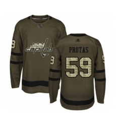 Men's Washington Capitals #59 Aliaksei Protas Authentic Green Salute to Service Hockey Jersey