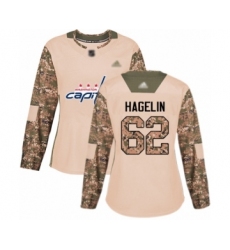 Women's Washington Capitals #62 Carl Hagelin Authentic Camo Veterans Day Practice Hockey Jersey