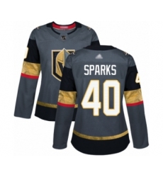 Women's Vegas Golden Knights #40 Garret Sparks Authentic Gray Home Hockey Jersey