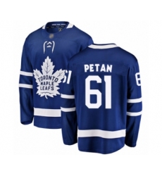 Men's Toronto Maple Leafs #61 Nic Petan Authentic Royal Blue Home Fanatics Branded Breakaway Hockey Jersey