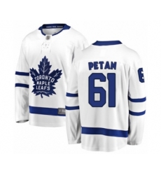 Men's Toronto Maple Leafs #61 Nic Petan Authentic White Away Fanatics Branded Breakaway Hockey Jersey