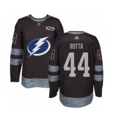 Men's Tampa Bay Lightning #44 Jan Rutta Authentic Black 1917-2017 100th Anniversary Hockey Jersey