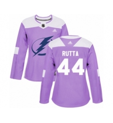 Women's Tampa Bay Lightning #44 Jan Rutta Authentic Purple Fights Cancer Practice Hockey Jersey