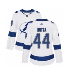 Women's Tampa Bay Lightning #44 Jan Rutta Authentic White Away Hockey Jersey