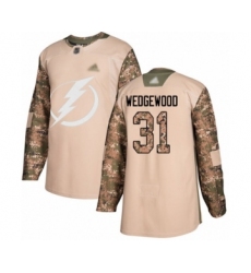 Youth Tampa Bay Lightning #31 Scott Wedgewood Authentic Camo Veterans Day Practice Hockey Jersey