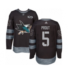 Men's San Jose Sharks #5 Dalton Prout Authentic Black 1917-2017 100th Anniversary Hockey Jersey