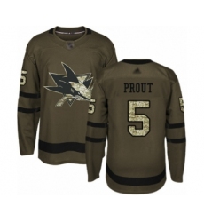 Men's San Jose Sharks #5 Dalton Prout Authentic Green Salute to Service Hockey Jersey