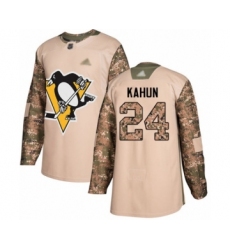 Men's Pittsburgh Penguins #24 Dominik Kahun Authentic Camo Veterans Day Practice Hockey Jersey