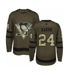 Youth Pittsburgh Penguins #24 Dominik Kahun Authentic Green Salute to Service Hockey Jersey
