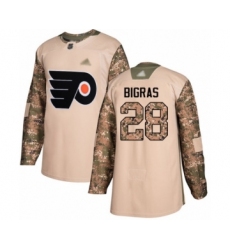 Youth Philadelphia Flyers #28 Chris Bigras Authentic Camo Veterans Day Practice Hockey Jersey