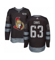 Men's Ottawa Senators #63 Tyler Ennis Authentic Black 1917-2017 100th Anniversary Hockey Jersey