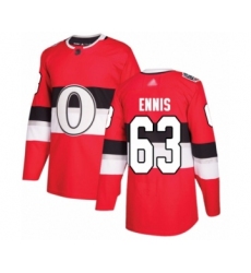 Men's Ottawa Senators #63 Tyler Ennis Authentic Red 2017 100 Classic Hockey Jersey