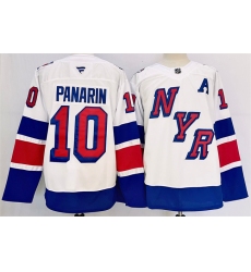 Men's New York Rangers #10 Artemi Panarin White 2024-25 Stadium Series Stitched Jersey