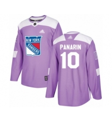 Youth New York Rangers #10 Artemi Panarin Authentic Purple Fights Cancer Practice Hockey Jersey