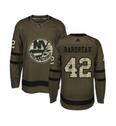 Youth New York Islanders #42 Cole Bardreau Authentic Green Salute to Service Hockey Jersey