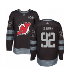Men's New Jersey Devils #92 Graeme Clarke Authentic Black 1917-2017 100th Anniversary Hockey Jersey