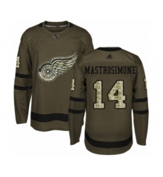 Men's Detroit Red Wings #14 Robert Mastrosimone Authentic Green Salute to Service Hockey Jersey