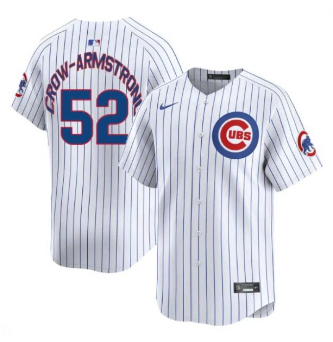 Men's Chicago Cubs #52 Pete Crow-Armstrong White Home Limited Stitched Baseball Jersey