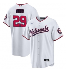 Men's Washington Nationals #29 James Wood White 2024 Home Limited Stitched Baseball Jersey