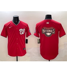 Men's Washington Nationals Team Big Logo Red Limited Stitched Baseball Jersey