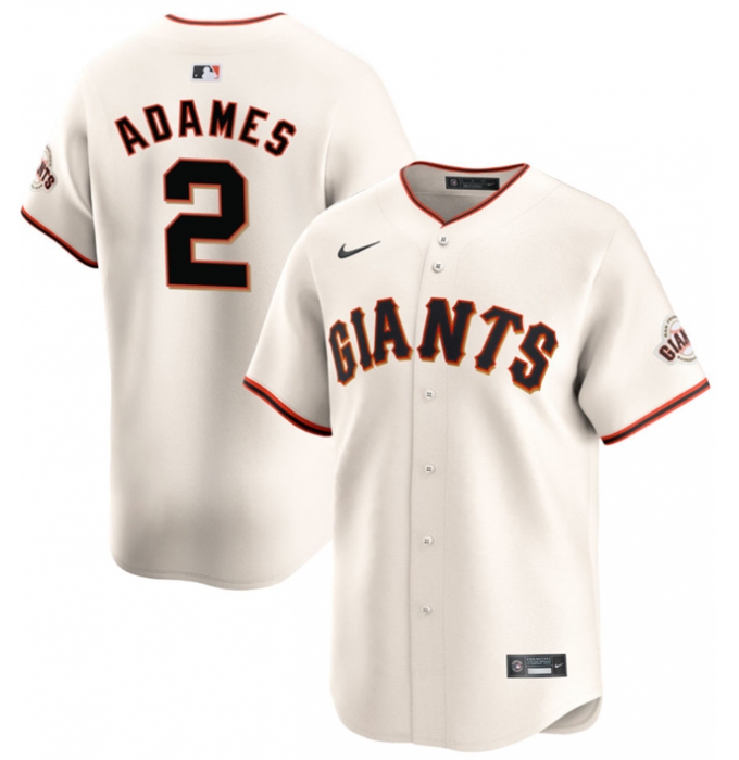 Men's San Francisco Giants #2 Willy Adames Cream 2024 Home Limited Stitched Baseball Jersey