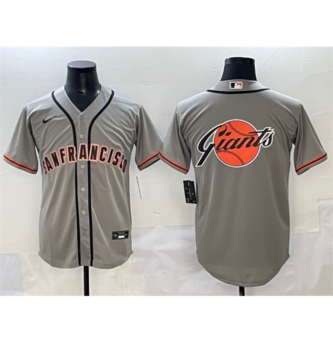 Men's San Francisco Giants Gray Team Big Logo Cool Base Stitched Jersey