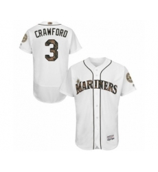 Men's Seattle Mariners #3 J.P. Crawford Authentic White 2016 Memorial Day Fashion Flex Base Baseball Player Jersey