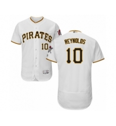 Men's Pittsburgh Pirates #10 Bryan Reynolds White Home Flex Base Authentic Collection Baseball Player Jersey