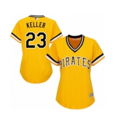 Women's Pittsburgh Pirates #23 Mitch Keller Authentic Gold Alternate Cool Base Baseball Player Jersey