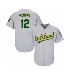 Youth Oakland Athletics #12 Sean Murphy Authentic Grey Road Cool Base Baseball Player Jersey