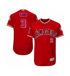Men's Los Angeles Angels of Anaheim #3 Taylor Ward Red Alternate Flex Base Authentic Collection Baseball Player Jersey