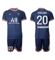 Men's Paris Saint-Germain #20 Kurzawa 2021-22 Blue Soccer Jersey