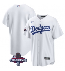 Men's Los Angeles Dodgers Blank White 2024 World Series Champions Cool Base Stitched Baseball Jersey