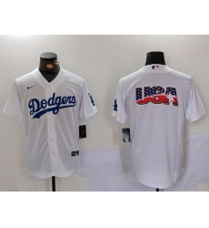 Men's Los Angeles Dodgers Blank White Cool Base Stitched Jersey