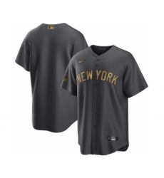Men's New York Yankees Blank Charcoal 2022 All-Star Cool Base Stitched Baseball Jersey