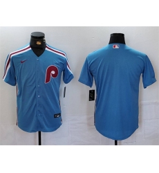 Men's Philadelphia Phillies Blank Blue Cool Base Stitched Jersey