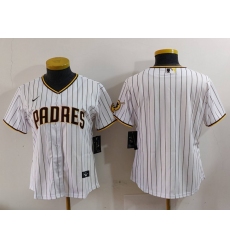 Women's San Diego Padres Blank White Cool Base Stitched Jersey