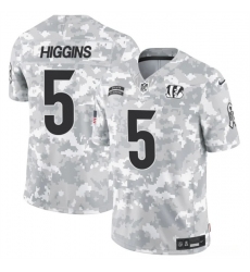 Men's Cincinnati Bengals #5 Tee Higgins 2024 F.U.S.E Arctic Camo Salute To Service Limited Stitched Football Jersey