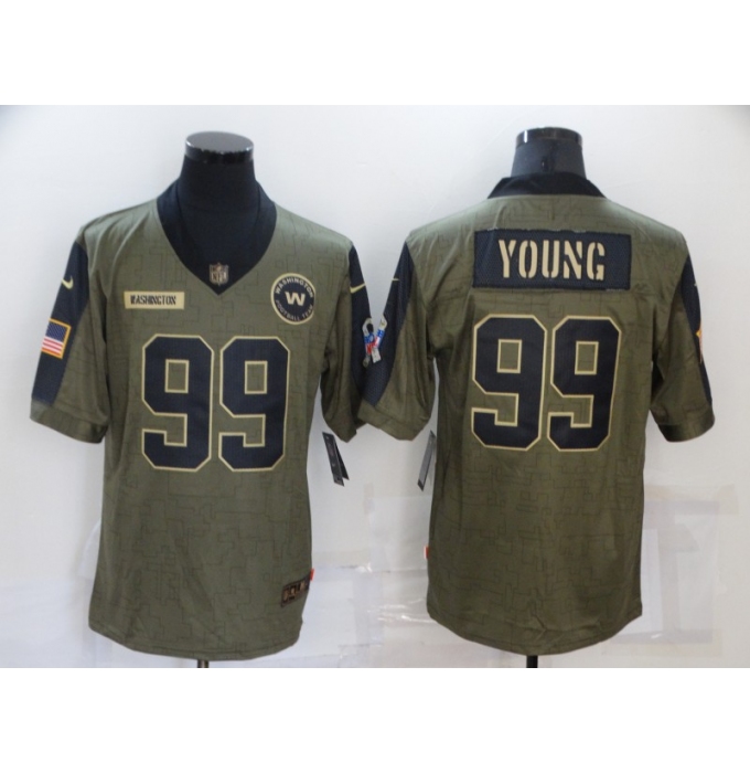 Men's Washington Redskins #99 Chase Young Nike Olive 2021 Salute To Service Limited Player Jersey