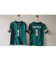 Women's Miami Dolphins #1 Tua Tagovailoa Aqua F.U.S.E Vapor Untouchable Stitched Jersey(Run Small)