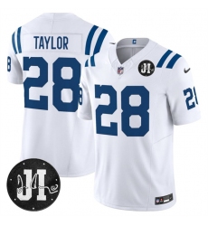 Men's Indianapolis Colts #28 Jonathan Taylor White 2025 F.U.S.E. Jim Irsay Vapor Limited Football Stitched Jersey