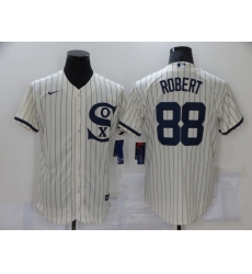 Men's Nike Chicago White Sox #88 Luis Robert Cream Elite 2021 Field of Dreams Jersey