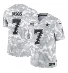 Men's Dallas Cowboys #7 Trevon Diggs 2024 Arctic Camo Salute To Service Limited Stitched Football Jersey