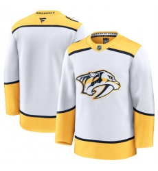 Men's Nashville Predators Blank White 2024-25 Away Stitched Hockey Jersey