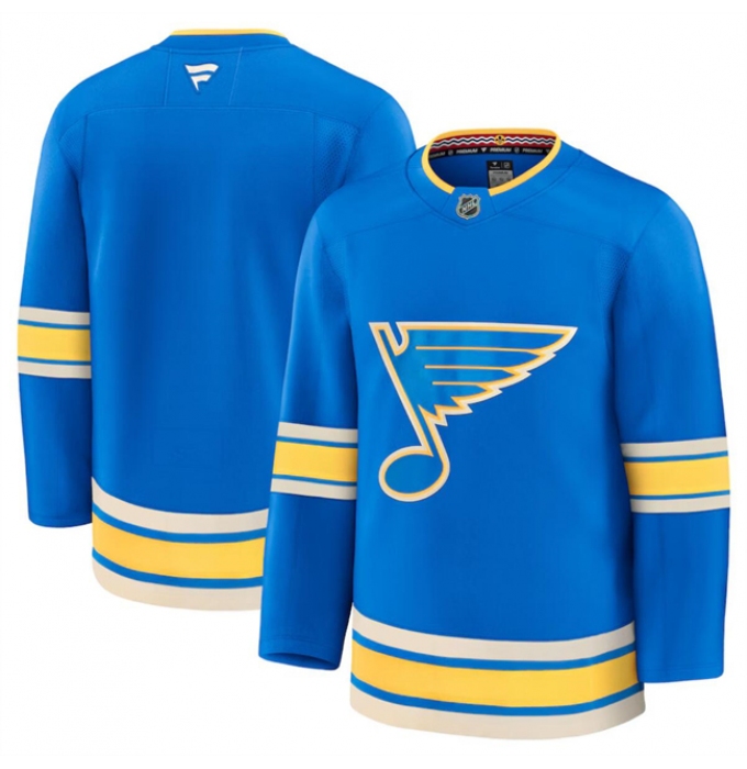 Men's St. Louis Blues Blank Blue 2024-25 Alternate Stitched Hockey Jersey