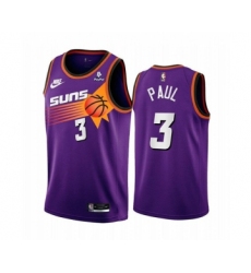 Men's Phoenix Suns #3 Chris Paul Purple Stitched Basketball Jersey