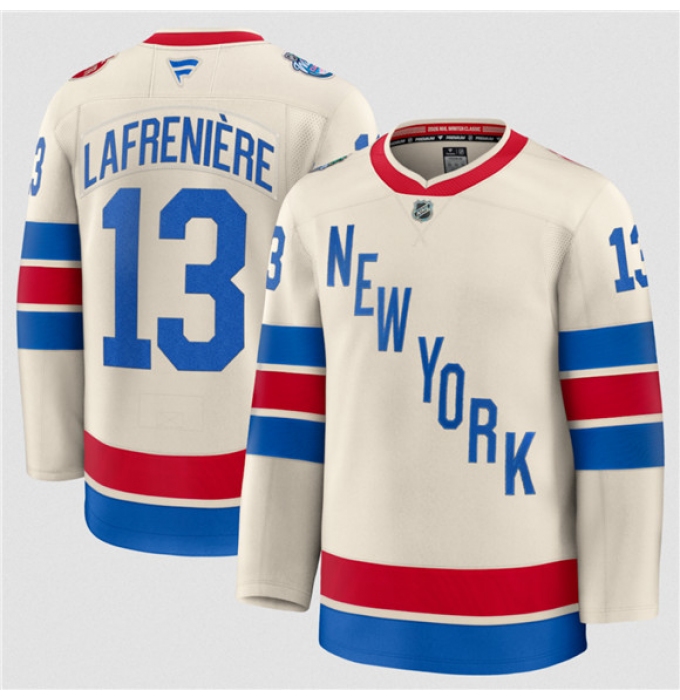Men's New York Rangers #13 Alexis Lafreniere Cream 2026 Winter Classic Stitched Hockey Jersey